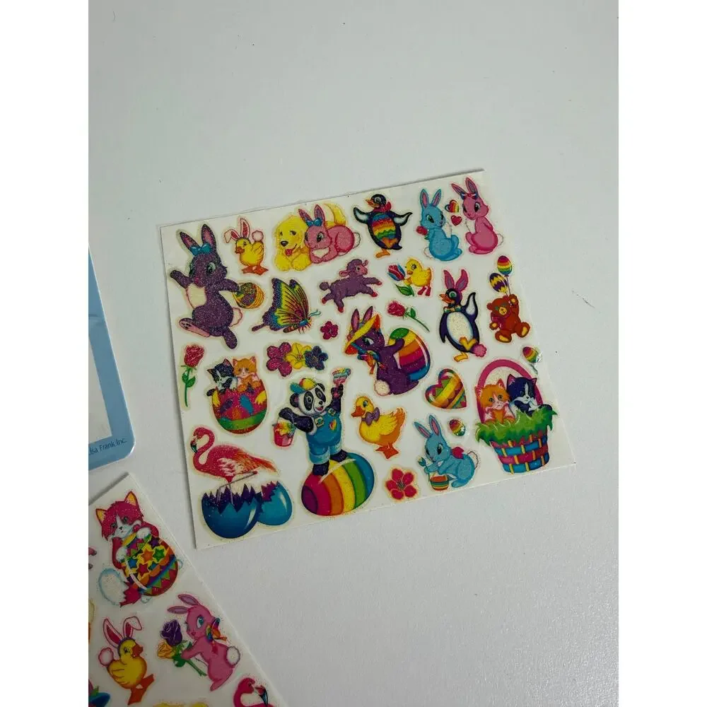 Vintage Lisa Frank Easter Glitter Tattoos 2 full sheets temporary tattoos